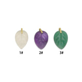 Carved Gemstone Leaf Charm Pendant,sku#Y1109