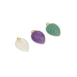 Carved Gemstone Leaf Charm Pendant,sku#Y1109