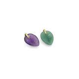 Carved Gemstone Leaf Charm Pendant,sku#Y1109