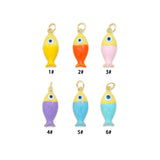 Colorful Enamel Fish Collection Pendant, Sku#Y1110