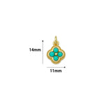 Turquoise Gold Tone Flower charm, Sku#Y1112