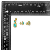Turquoise Gold Tone Stud & Dangle Earrings ,Sku#Y1113