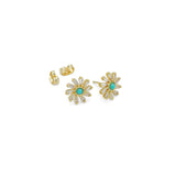 Turquoise Gold Tone Stud & Dangle Earrings ,Sku#Y1113