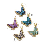 Sparkle Micro Pave CZ Butterfly Charm, Sku#Y771