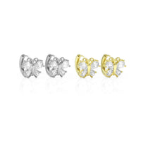 Cute Gold Butterfly CZ Hoop Earrings, Sku#Y811