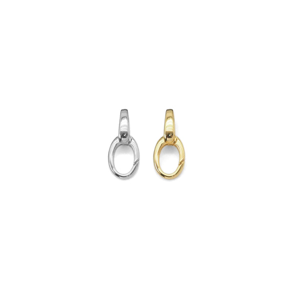 Plain Gold Oval Link Charm Holder/Snap Click Clasp/Chain Lin