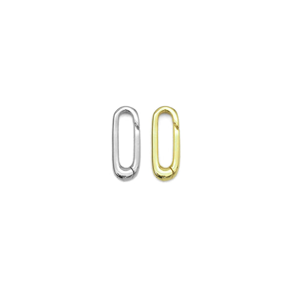 Plain Gold /Silver  Long Paperclip Snap Click Clasp/Charm Holder, Sku#Y839