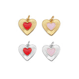 Red Pink Enamel Heart Charm, Sku#Y853