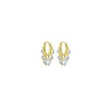 Gold Crystal Dangle Hoop Earrings, Sku#Y922