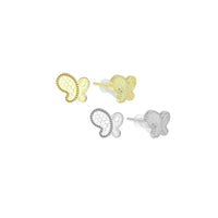 Gold Silver Butterfly Stud Earrings, Sku#Y953