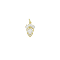 Baguette CZ Drop Carrot Shape Charm Pendant, Sku#Y974