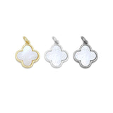 Abalone Mother of Pearl Gold flower Charm Pendant, Sku#Y991