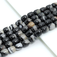 11x13mm Barrel White Black Druzy Agate, Sku#YK25
