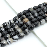 11x13mm Barrel White Black Druzy Agate, Sku#YK25