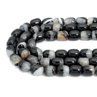 11x13mm Barrel White Black Druzy Agate, Sku#YK25