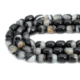 11x13mm Barrel White Black Druzy Agate, Sku#YK25