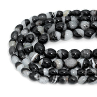 White Black Druzy Agate Barrel Beads, Sku#YK26