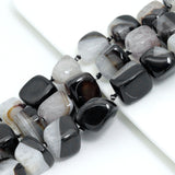17-20mm Irregular Chunk White Black Druzy Agate, Sku#YK30