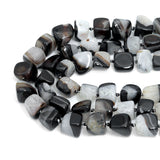 17-20mm Irregular Chunk White Black Druzy Agate, Sku#YK30