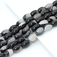 13x18mm Barrel White Black Druzy Agate, Sku#YK31