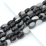 13x18mm Barrel White Black Druzy Agate, Sku#YK31