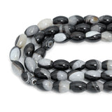 13x18mm Barrel White Black Druzy Agate, Sku#YK31