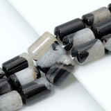 12x20mm Cylinder White Black Druzy Agate, Sku#YK33