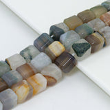 12x14mm Smooth Cube Grey Agate Beads, Sku#YK34