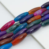 14x40mm Smooth Rice Shape Agate Beads, Sku#YK35