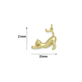 High Polished Cute Cat Shape Pendant/Charm, 18K Gold Filled Cat Charm, Necklace Bracelet Charm Pendant, 23x21mm,Sku#Z1386