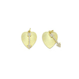 CZ Arrow On Heart Charm, Sku#Z1436
