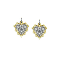 CZ Dual color heart, CZ Spike Heart Charm,Sku#Z1439