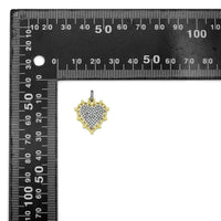 CZ Dual color heart, CZ Spike Heart Charm,Sku#Z1439