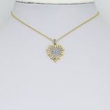 CZ Dual color heart, CZ Spike Heart Charm,Sku#Z1439
