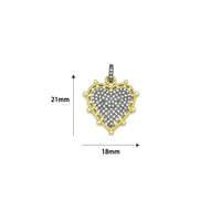 CZ Dual color heart, CZ Spike Heart Charm,Sku#Z1439