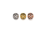 CZ Pave Black Eye Cage beads, Cubic Zirconia Eye Spacer Beads, Gold/Rose Gold/Silver Spacer Beads, Men's Jewelry Findings, 10x11mm, sku#Z925