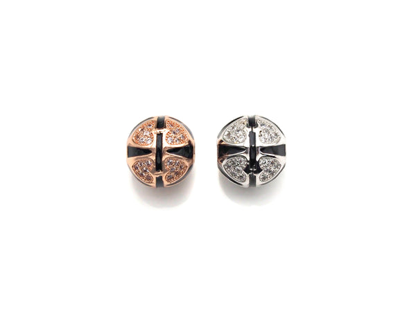 CZ Pave Star Cross Line beads, Cubic Zirconia Spacer Beads, 10x11mm, Men's Jewelry Findings, sku#Z927