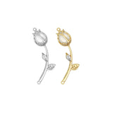 CZ Gold Tulip Flower Charm, Sku#ZX109