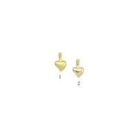 Matte Shinny Gold Twisted Clip On Heart Shape Charm, Sku#ZX167