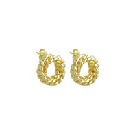 Twistes wheat flower circle Stud Earrings, Sku#ZX225