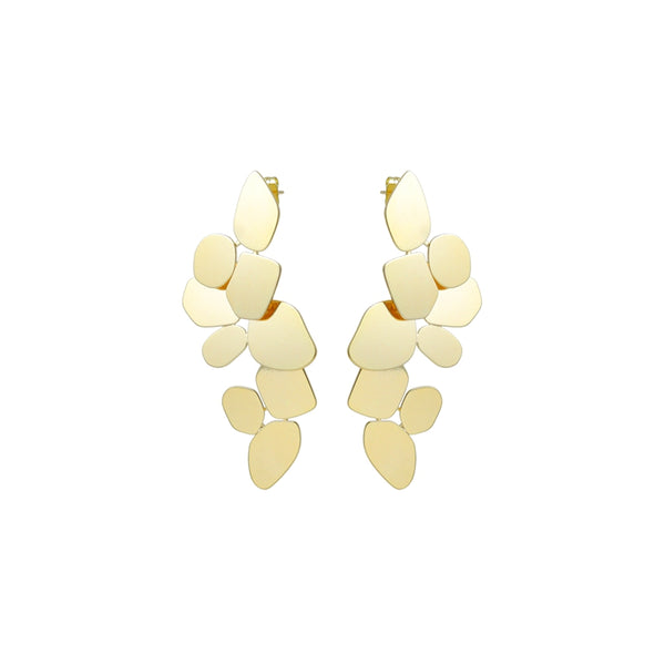 Gold Irregular Geometry Statement Earrings, Sku#ZX226