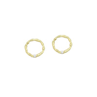 Hammered Closed Round Ring with CZ on, Close Ring for necklace bracelet Making, Sku#ZX234
