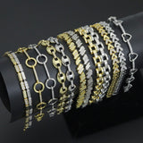 Elegant Link Bracelet Bracelet, Mixed Metal Chain bracelet collection, Sku#ZX235