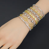 Elegant Link Bracelet Bracelet, Mixed Metal Chain bracelet collection, Sku#ZX235
