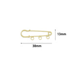 Gold Safety Pin Charm Holder for necklace making, Sku#ZX237