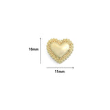 Gold CZ Heart Spacer Beads, Sku#ZX99