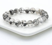 Genuine Herkimer Diamond Round Stretchy Bracelet, Sku#U1424