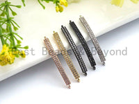 CZ Micro Pave 3x33mm Thin Bracelet Connector bar, CZ Pave Bar Connector for Bracelet Making, Cubic Zirconia Connector/Link,sku#E489