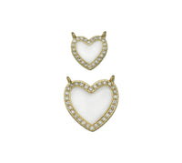 Gold CZ Enamel Heart Charm, Sku#LK675