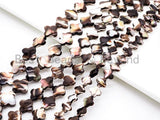 Natural Mother of Pearl beads, 8/10/12/15/18mm Brown Plated Mother of Pearl Four-leaf clover Beads strand, 16inch full strand, SKU#T40